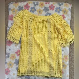 Yellow Lace Overlay Dress